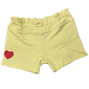 NEW without tags wildfox yellow shorts with graphic print red heart size 14